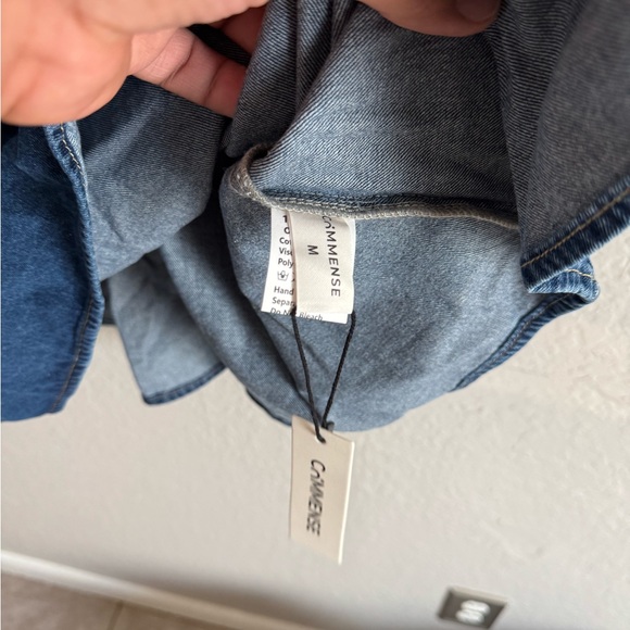 NWT COMMENSE Sweetheart Collar Denim Dress - Picture 5 of 5